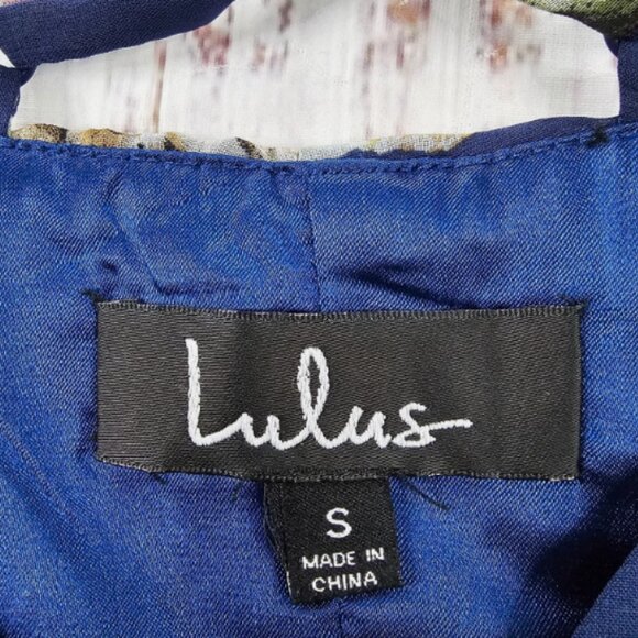 Lulus Always There For Me Navy Blue Floral Print Wrap Maxi Dress Small - Picture 10 of 14